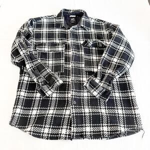 Zara Relaxed Fit Plaid Houndstooth Heavy Knit Jacket Size L